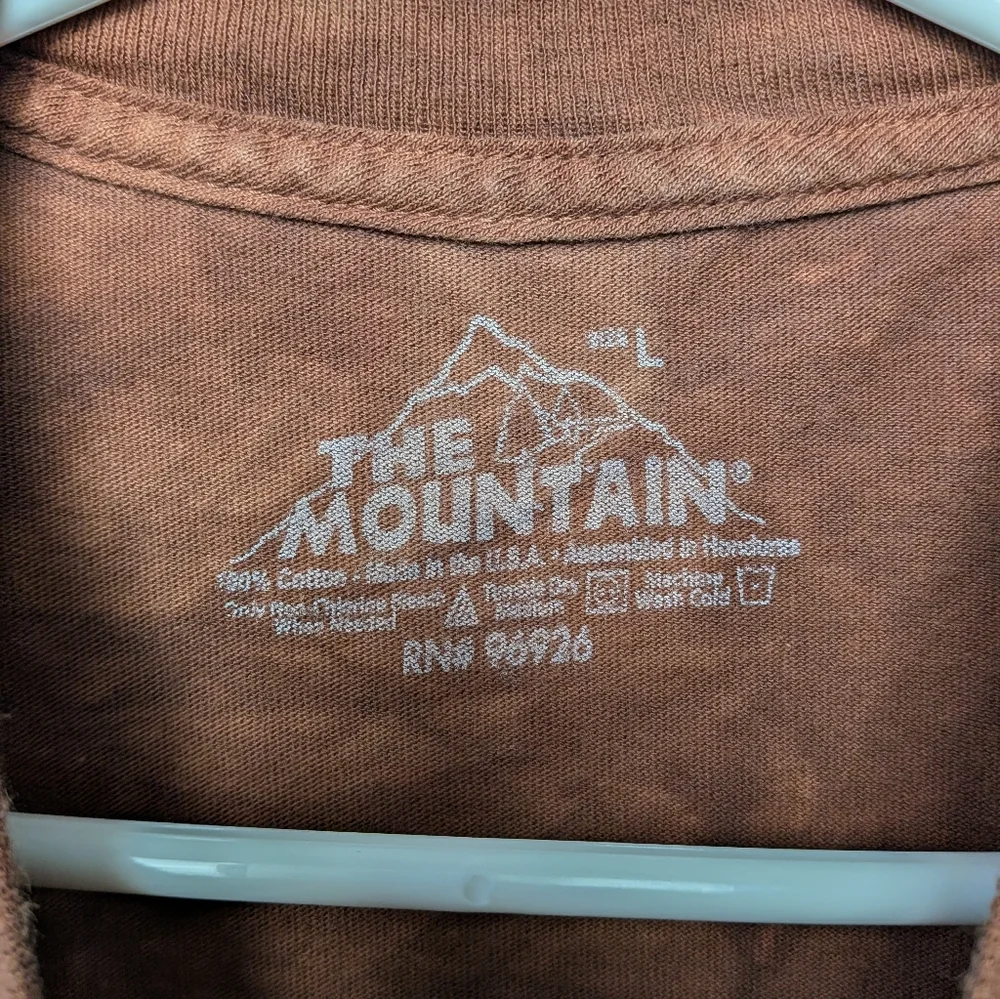 THE MOUNTAIN Vintage Tie Dye Men T-Shirt Size L 100% Cotton Made In USA Brown - Picture 3 of 8